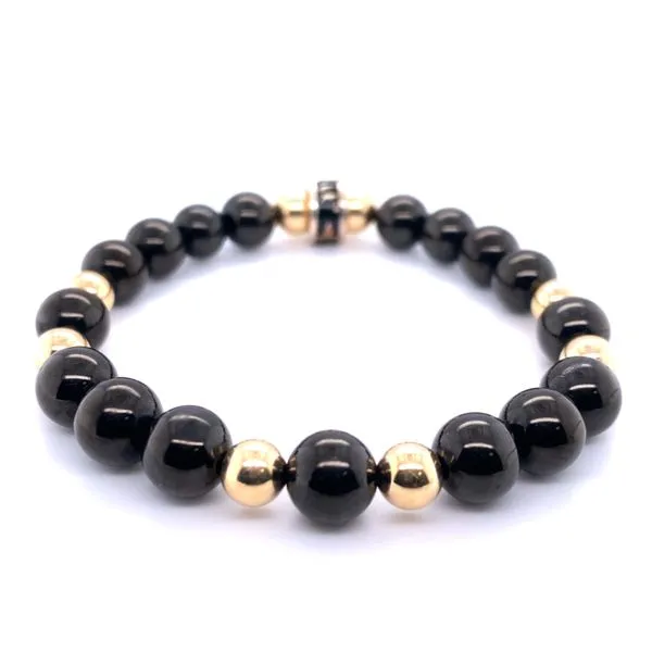 Signature Collection Black Onyx and Gold Bead Bracelet Hannoush Jewelers, Inc. Albany, NY