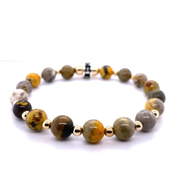 Platinum Bumble Bee Jasper Bracelet Hannoush Jewelers, Inc. Albany, NY