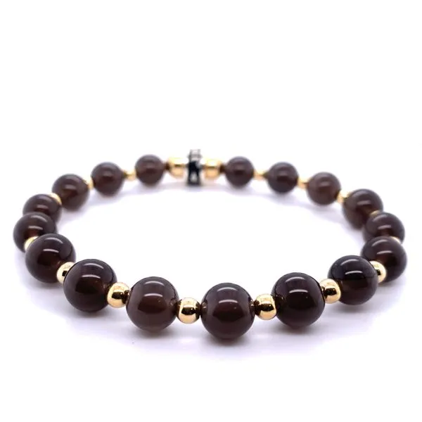 Platinum Rainbow Obsidian Bead Bracelet Hannoush Jewelers, Inc. Albany, NY