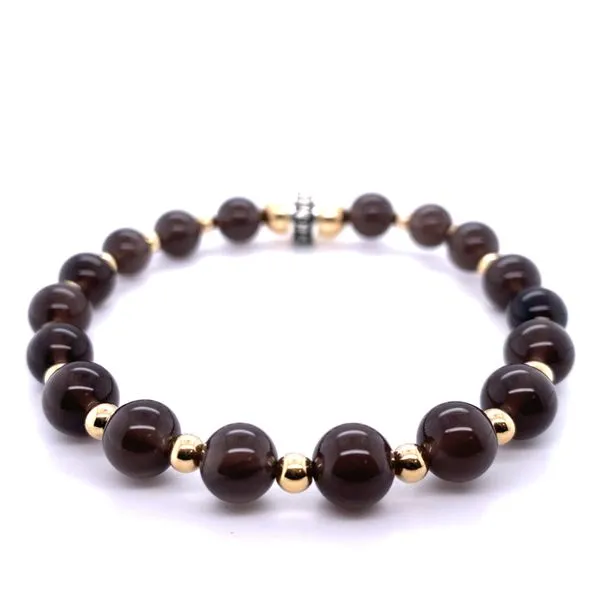 Platinum Rainbow Obsidian Bead Bracelet Hannoush Jewelers, Inc. Albany, NY