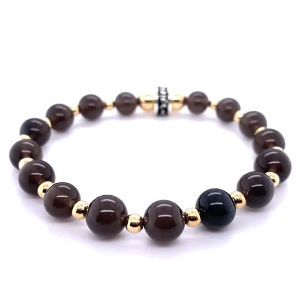 Platinum Rainbow Obsidian Bead Bracelet Hannoush Jewelers, Inc. Albany, NY