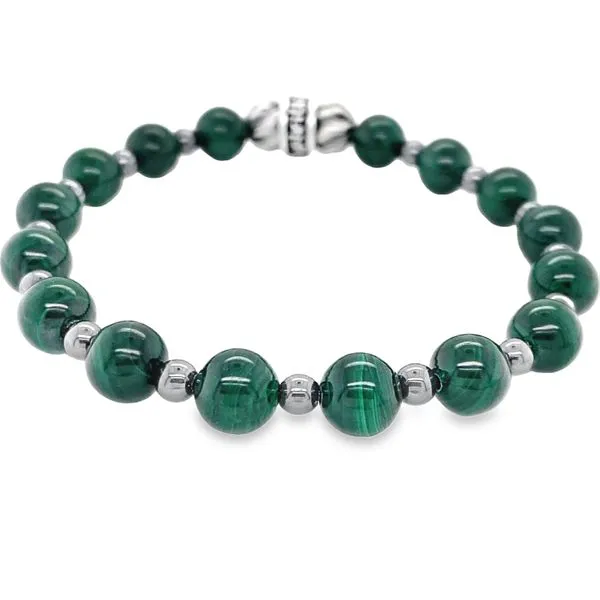 Platinum Zen Collection Malachite Bead Bracelet Hannoush Jewelers, Inc. Albany, NY