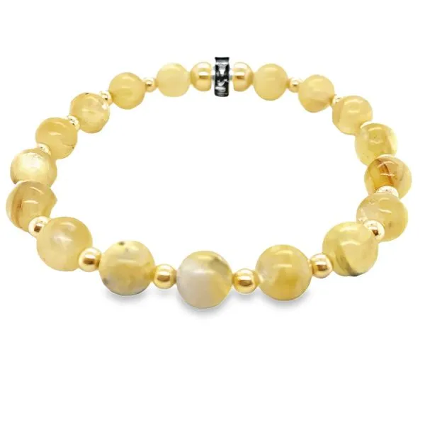Platinum Signature Collection Bracelet with Golden Star Muscovite Feature Bead Hannoush Jewelers, Inc. Albany, NY