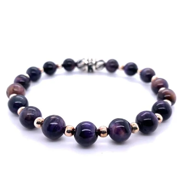 Signature Bracelet with Purple Tigers Eye Feature Bead Hannoush Jewelers, Inc. Albany, NY