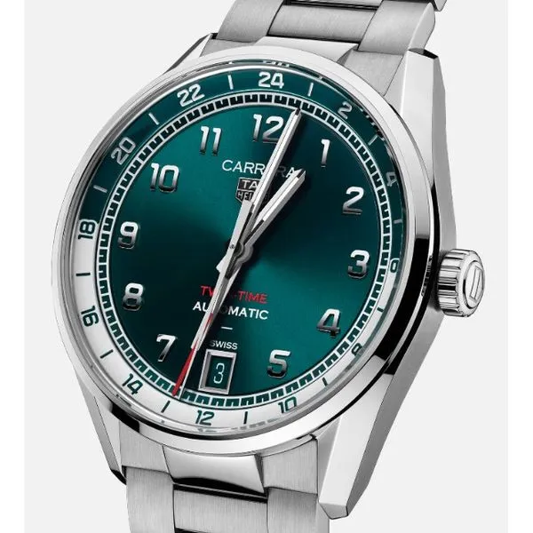 Tag Heuer Carrera Date Twin-Time Stainless Steel Watch Hannoush Jewelers, Inc. Albany, NY
