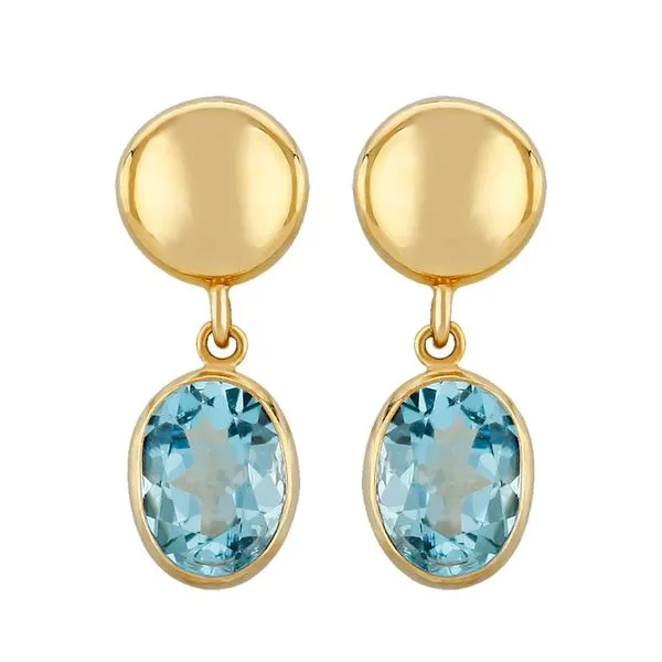 14K Yellow Gold Blue Topaz Drop Earrings Hannoush Jewelers, Inc. Albany, NY