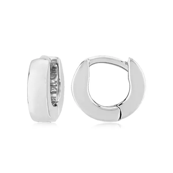 14K White Gold X-Small Hinged Hoop Earrings Hannoush Jewelers, Inc. Albany, NY