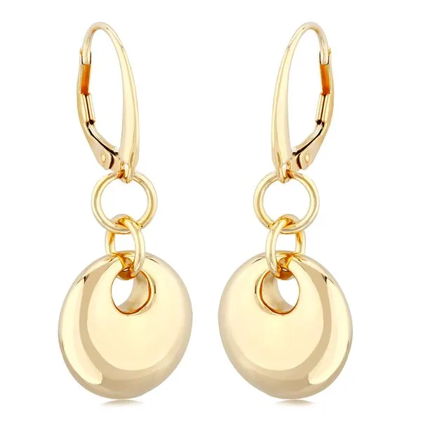 14K Yellow Gold Round Puff Drop Earrings Hannoush Jewelers, Inc. Albany, NY
