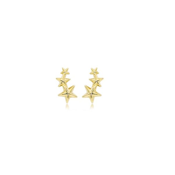 14K Yellow Gold Triple Star Climber Earrings Hannoush Jewelers, Inc. Albany, NY
