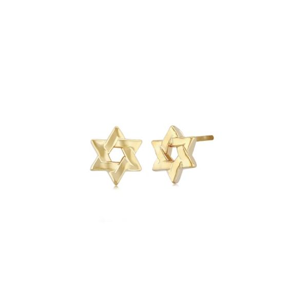 14K Yellow Gold Small Star of David Earrings Hannoush Jewelers, Inc. Albany, NY