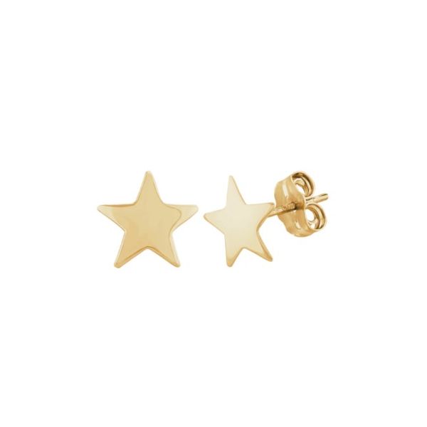 14K Yellow Gold Medium Star Stud Earrings Hannoush Jewelers, Inc. Albany, NY