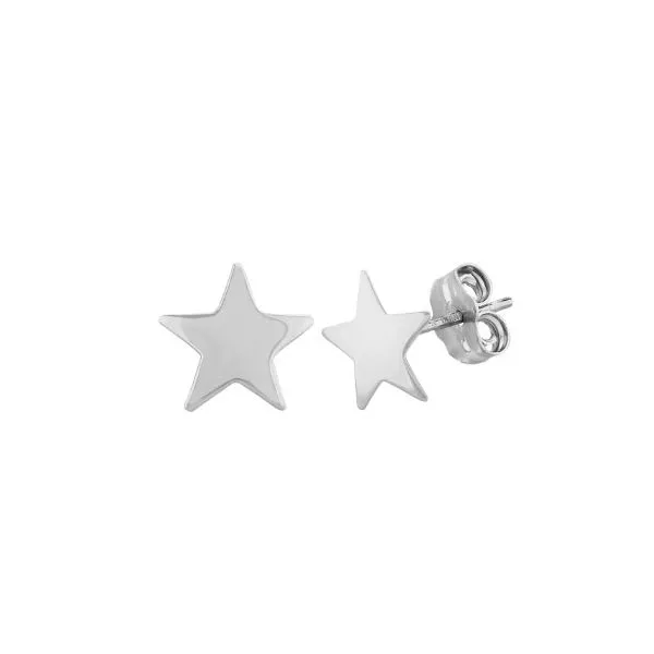 14K White Gold Medium Star Stud Earrings Hannoush Jewelers, Inc. Albany, NY