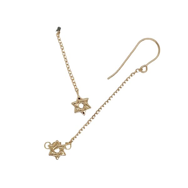 14K Yellow Gold Small Star of David Chain Drop Earrings Hannoush Jewelers, Inc. Albany, NY