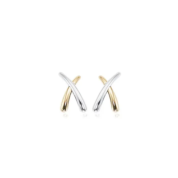 14K Two-Tone X Earrings Hannoush Jewelers, Inc. Albany, NY