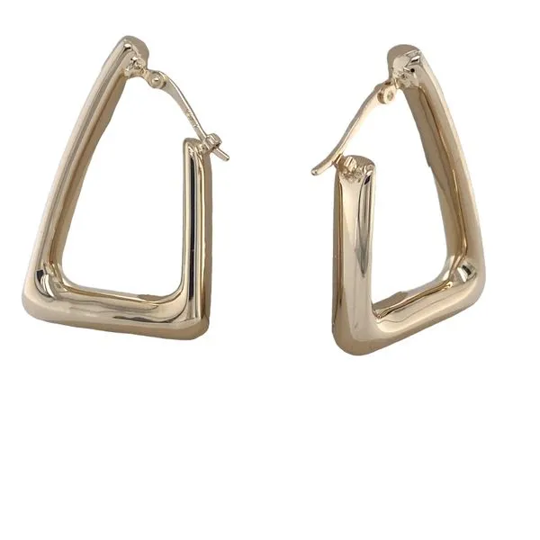 14K Yellow Gold Triangle Hoop Earrings Hannoush Jewelers, Inc. Albany, NY