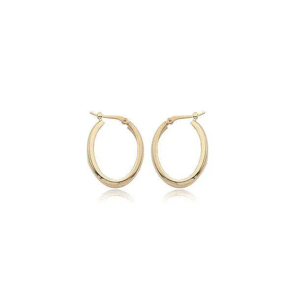 14K Yellow Gold Oval Tube Hoop Earrings Hannoush Jewelers, Inc. Albany, NY