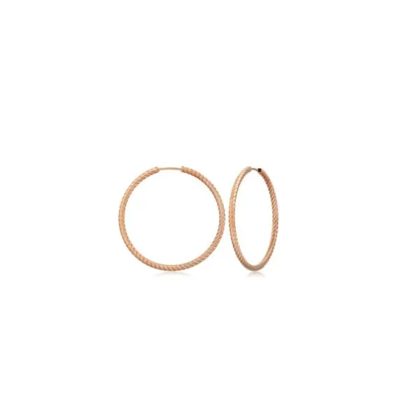 14K Rose Gold Twist Tubing Endless Hoop Earrings Hannoush Jewelers, Inc. Albany, NY