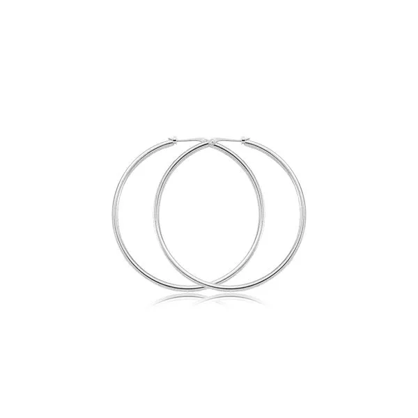 14K White Gold Large Hoop Earrings Hannoush Jewelers, Inc. Albany, NY