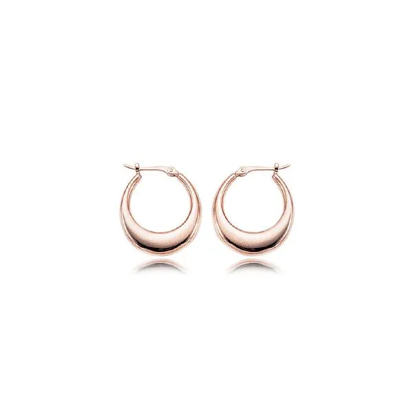 14K Rose Gold Tapered Hoop Earrings Hannoush Jewelers, Inc. Albany, NY