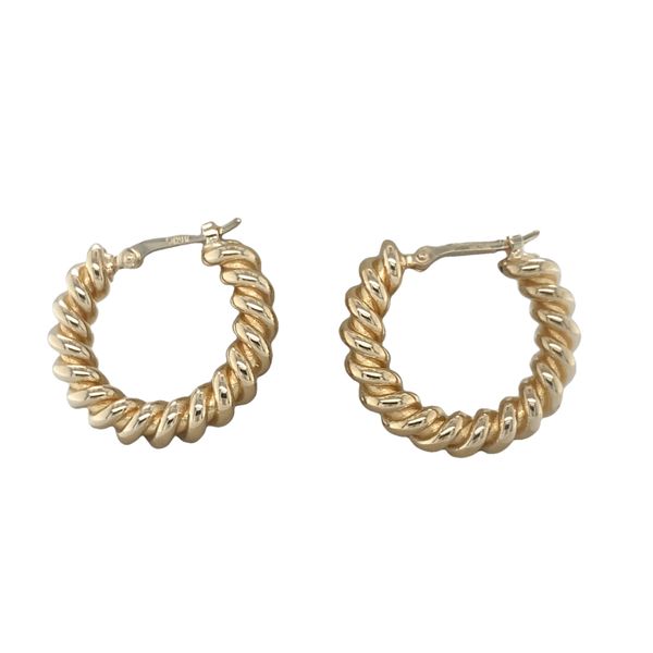 14K Yellow Gold Spiral Twist Hoop Earrings Hannoush Jewelers, Inc. Albany, NY