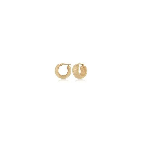 14K Yellow Gold Faceted Band Hoop Earrings Hannoush Jewelers, Inc. Albany, NY