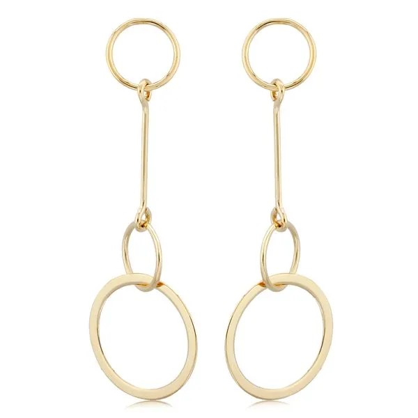 14K Yellow Gold Hanging Circles Earrings Hannoush Jewelers, Inc. Albany, NY