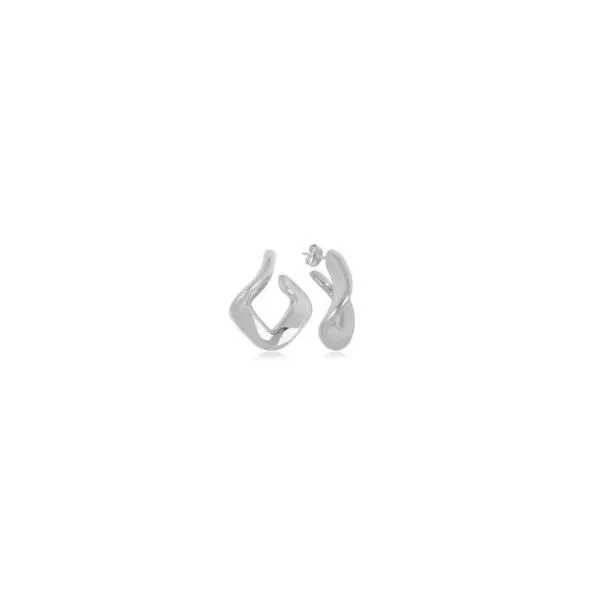 Sterling Silver Square Twisted Flat Hoop Earrings Hannoush Jewelers, Inc. Albany, NY
