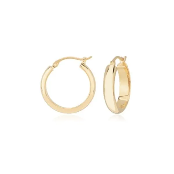 14K Yellow Gold 18mm Half Round Tube Hoop Earrings Hannoush Jewelers, Inc. Albany, NY