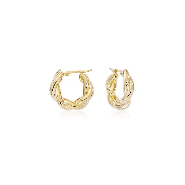 14K Yellow Gold Small Twist Hoop Earrings Hannoush Jewelers, Inc. Albany, NY
