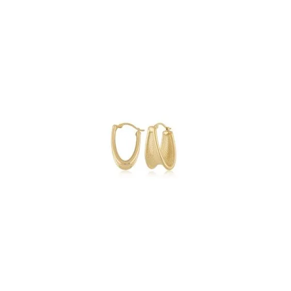 14K Yellow Gold Tapered Faceted Band Hoop Earrings Hannoush Jewelers, Inc. Albany, NY