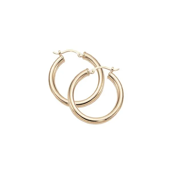 14K Yellow Gold Tube Style Hoop Earrings Hannoush Jewelers, Inc. Albany, NY