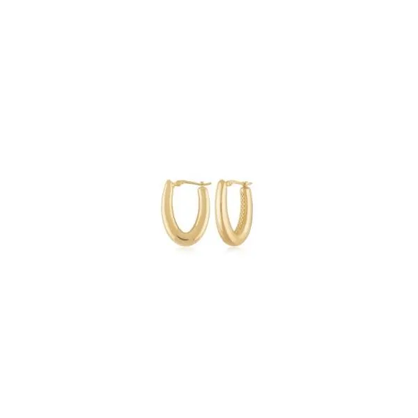 14Kt Yellow Gold V-Shaped Hoop Earrings Hannoush Jewelers, Inc. Albany, NY