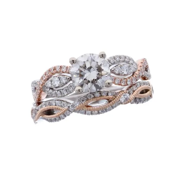 14KT White and Rose Gold 1.62ctw Diamond Engagement Ring and Matching Band Harmony Jewellers Grimsby, ON