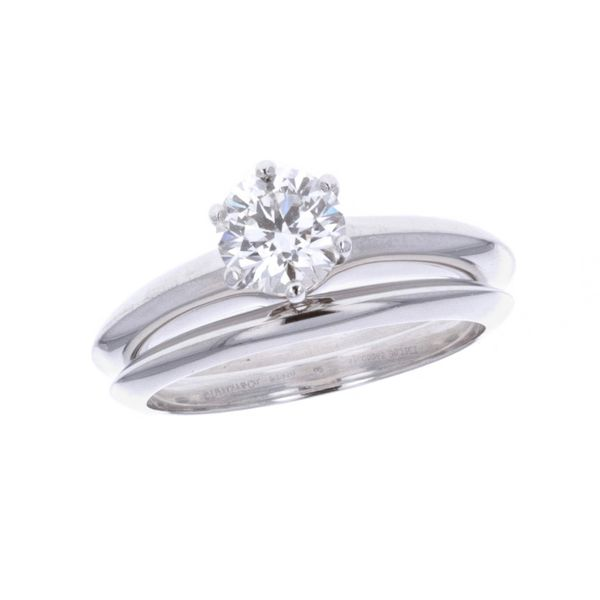 Platinum 0.72ctw Diamond Estate Solitaire Wedding Set Harmony Jewellers Grimsby, ON