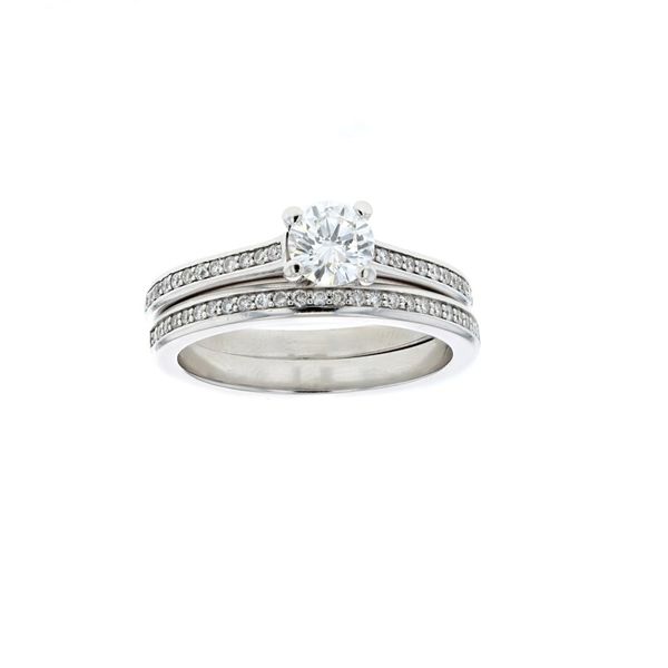 14KT White Gold 0.81ctw Diamond Estate Engagement Ring and Matching Band Harmony Jewellers Grimsby, ON