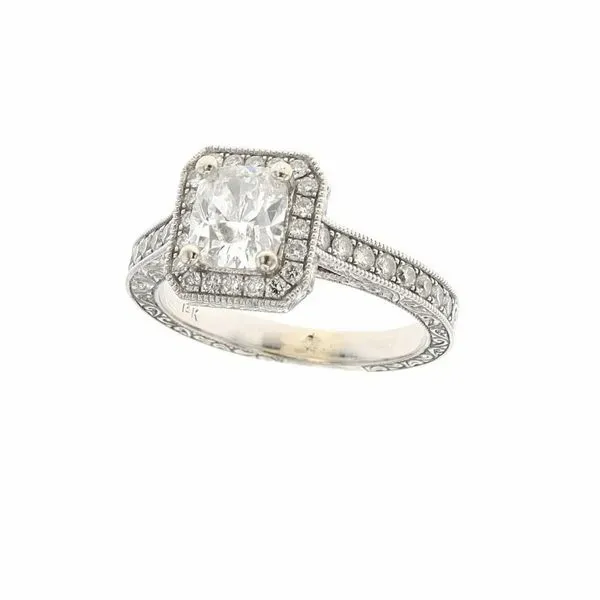 14KT White Gold 1.67ctw Diamond Estate Engagement Ring Image 2 Harmony Jewellers Grimsby, ON