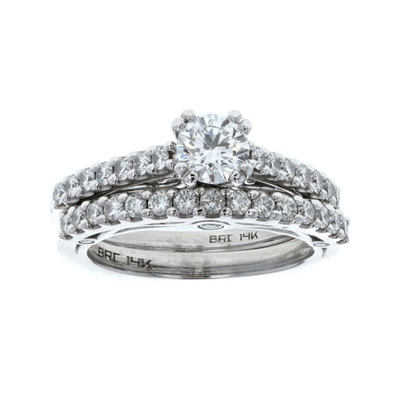 14KT White Gold 1.32ctw Diamond Estate Engagement Ring & Matching Band Harmony Jewellers Grimsby, ON