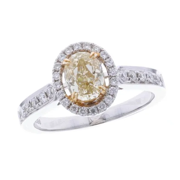 18KT Two-Tone Gold 1.42ctw Fancy Yellow Diamond Estate Engagement Ring Harmony Jewellers Grimsby, ON