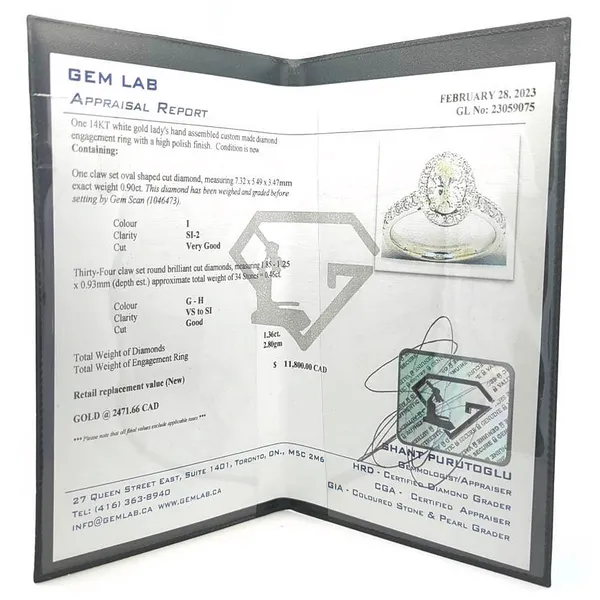 14KT White Gold 1.36ctw Diamond Estate Engagement Ring Image 3 Harmony Jewellers Grimsby, ON