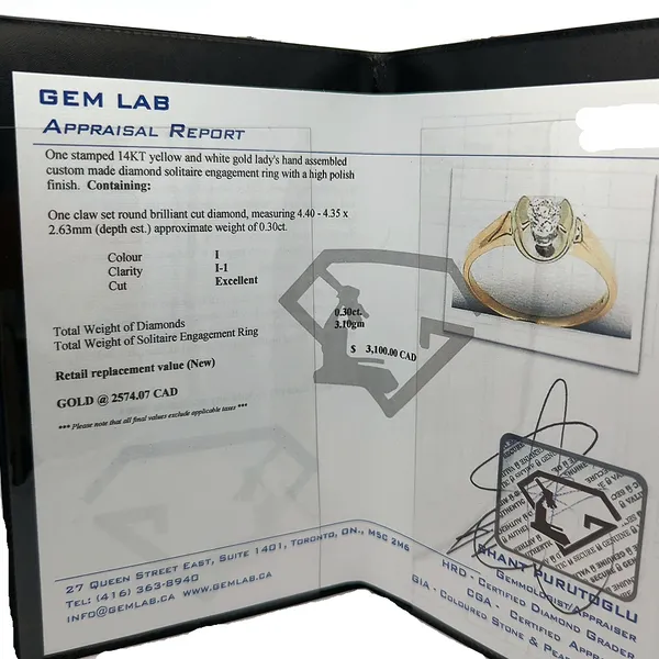 14KT Yellow and White Gold 0.30ctw Diamond Estate Engagement Ring Image 3 Harmony Jewellers Grimsby, ON