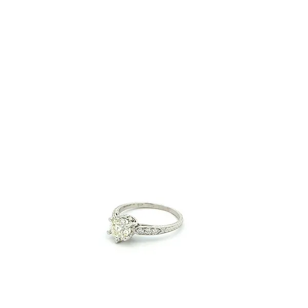 Platinum 1.12ctw Diamond Estate Engagement Ring Image 2 Harmony Jewellers Grimsby, ON