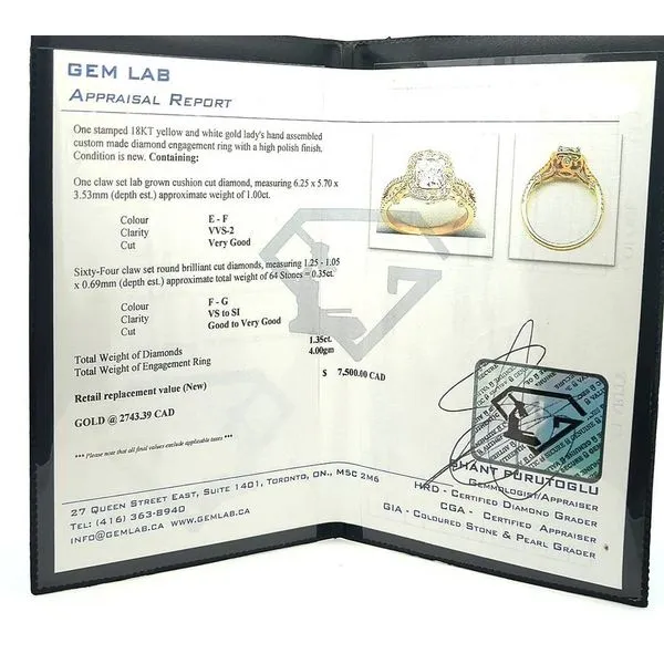 18KT Yellow and White Gold 1.35ctw Lab Grown Diamond Engagement Ring Image 3 Harmony Jewellers Grimsby, ON