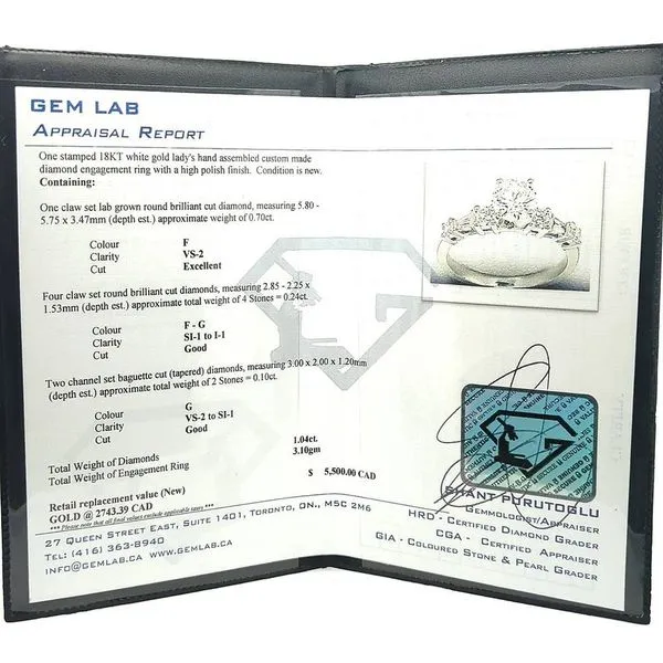 18KT White Gold 1.04ctw Lab Grown Diamond Engagement Ring Image 3 Harmony Jewellers Grimsby, ON