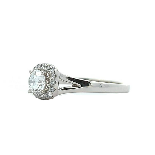 14KT White Gold 0.60ctw Lab Grown Diamond Halo Engagement Ring Image 2 Harmony Jewellers Grimsby, ON