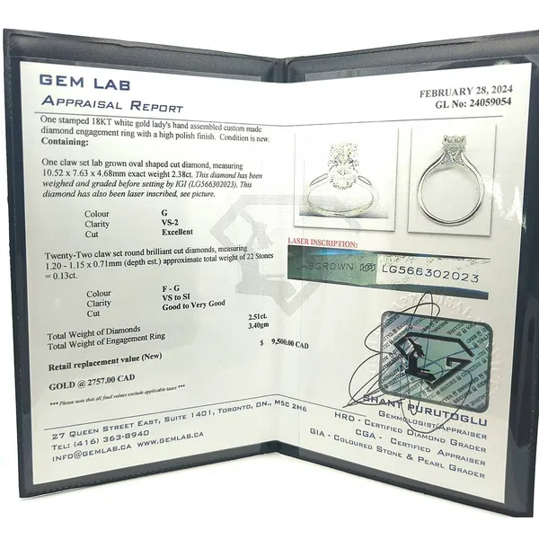 18KT White Gold 2.51ctw Lab Grown Diamond Engagement Ring Image 4 Harmony Jewellers Grimsby, ON