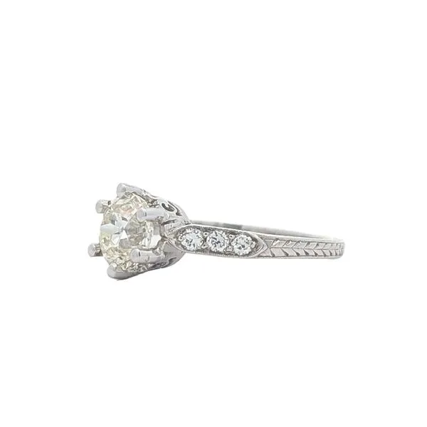 Platinum 1.12ctw Diamond Estate Engagement Ring Image 2 Harmony Jewellers Grimsby, ON