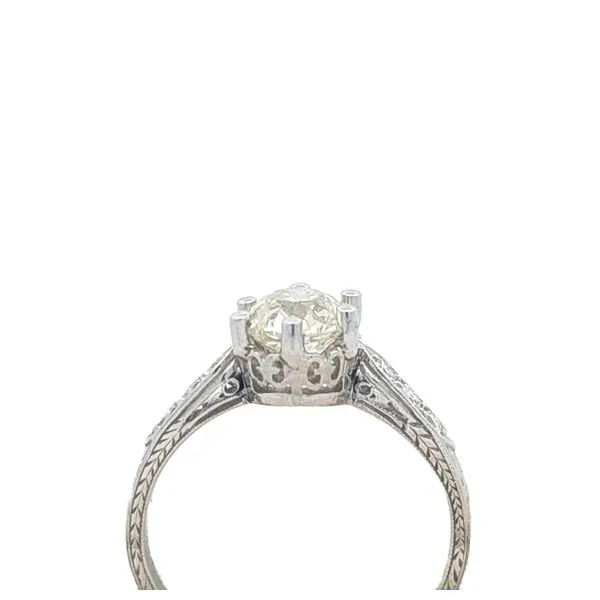 Platinum 1.12ctw Diamond Estate Engagement Ring Image 3 Harmony Jewellers Grimsby, ON