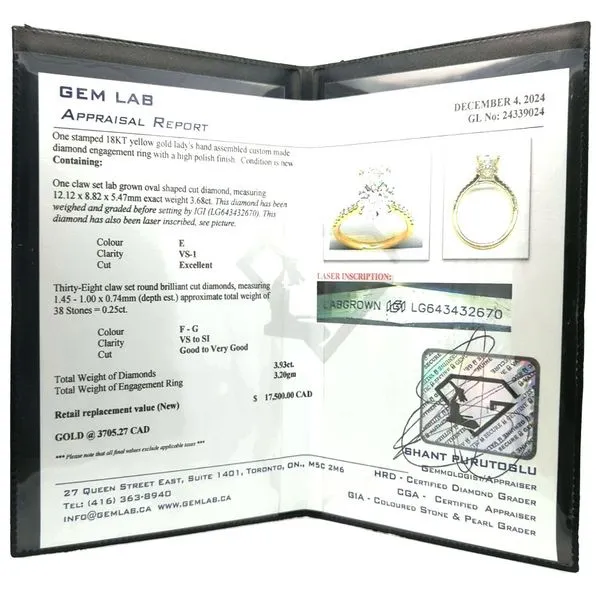 18KT Yellow Gold 3.93ctw Lab Grown Diamond Engagement Ring Image 3 Harmony Jewellers Grimsby, ON