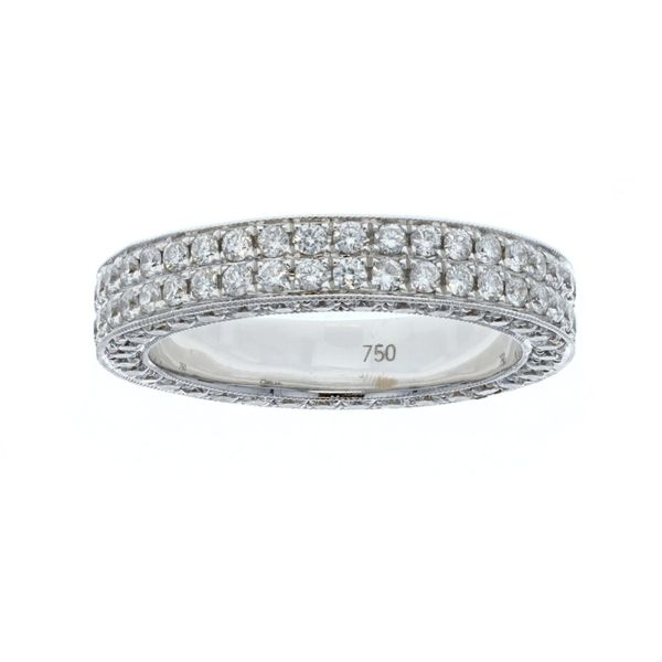 18KT White Gold 1.80ctw Diamond Cluster Estate Eternity Band Harmony Jewellers Grimsby, ON