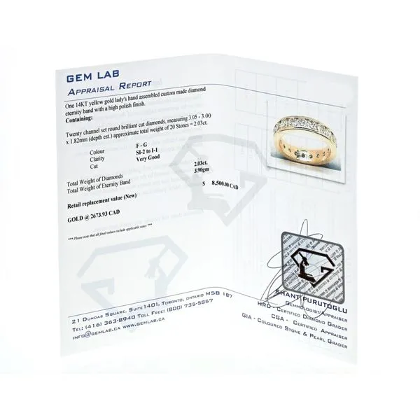 14KT Yellow Gold 2.03ctw Diamond Estate Eternity Band Image 2 Harmony Jewellers Grimsby, ON